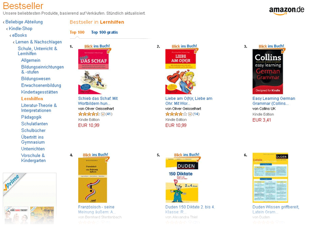 Amazon- Bestseller in Lernhilfen